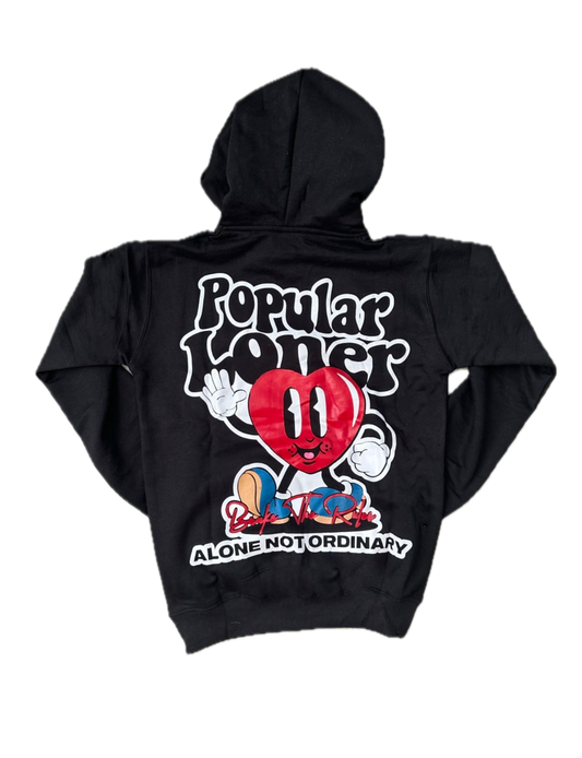 POPULAR LONER BLACK HOODIE